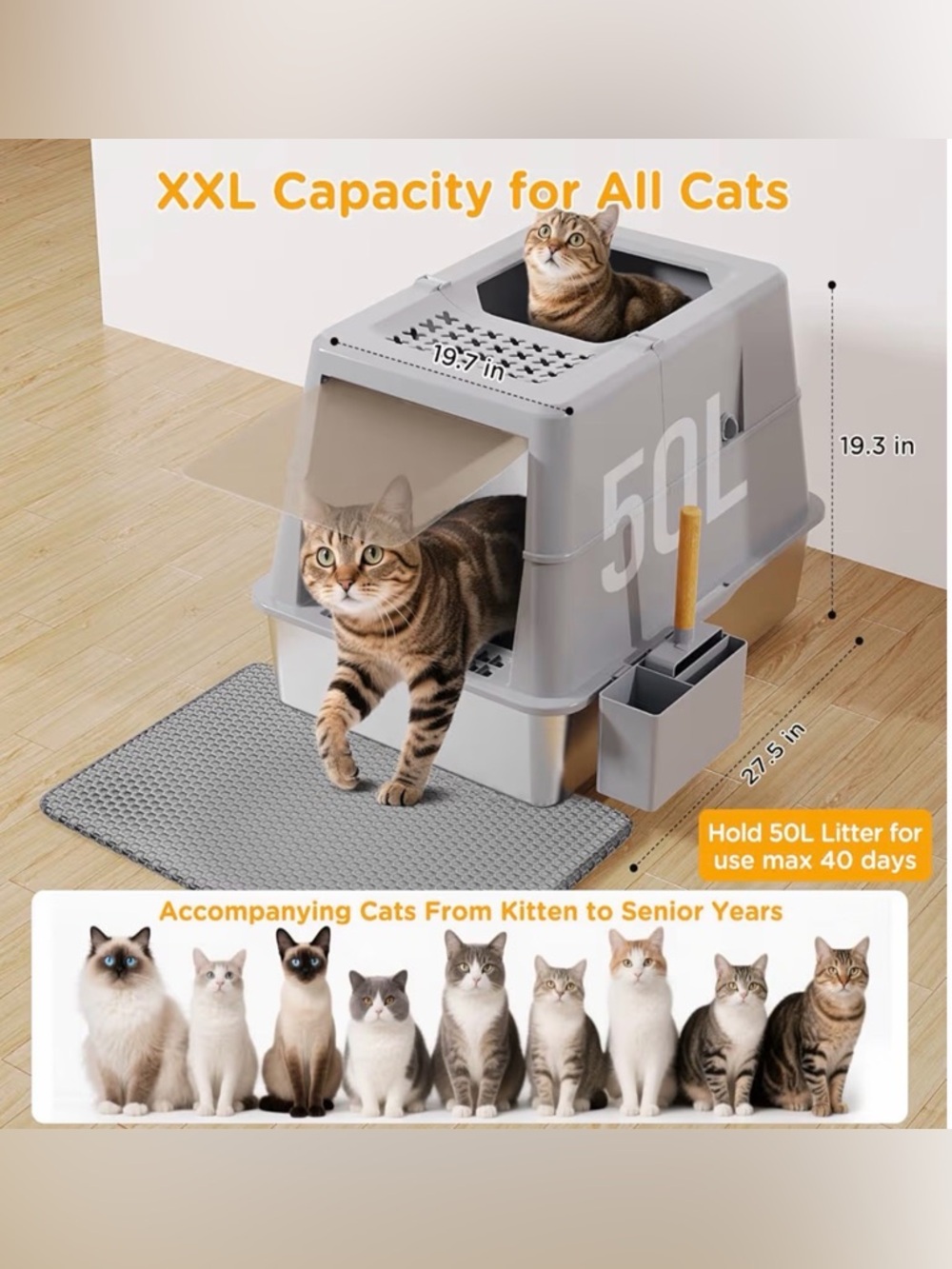 XXL enclosed litter box